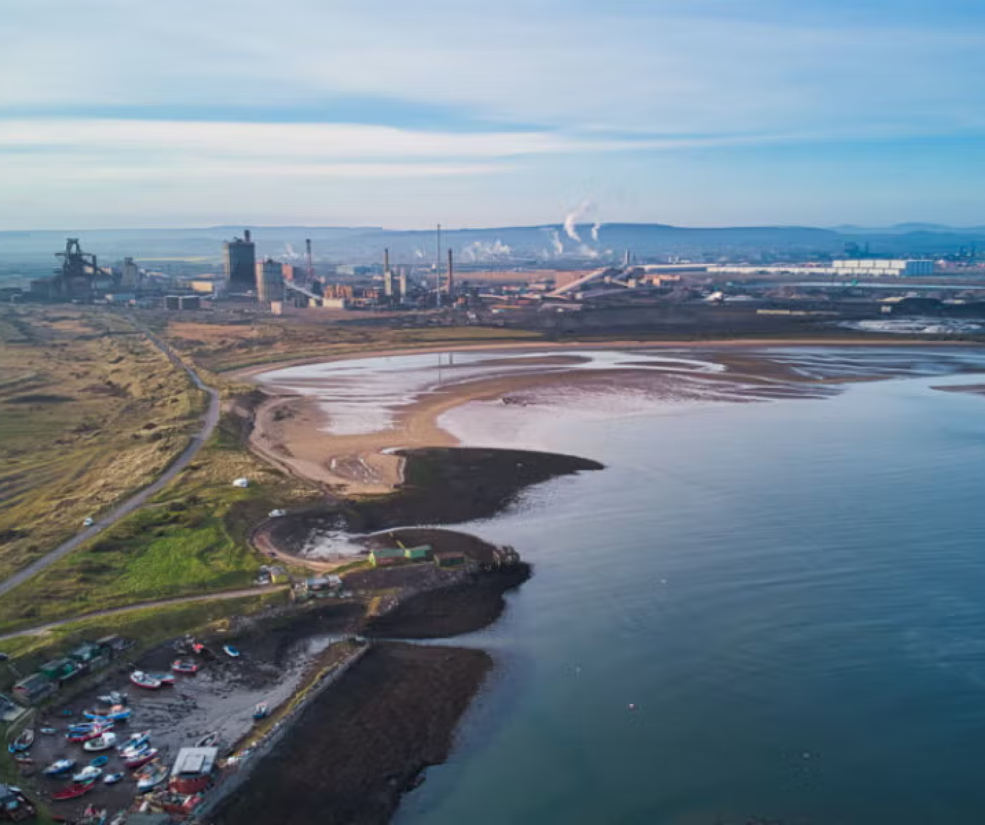 Sustainability work site aerial view
